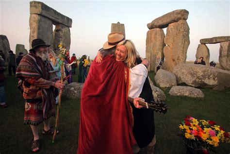 Engaging in pagan ceremonies to honor the spring equinox